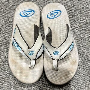Reef White and Blue Flops with Blue Accents